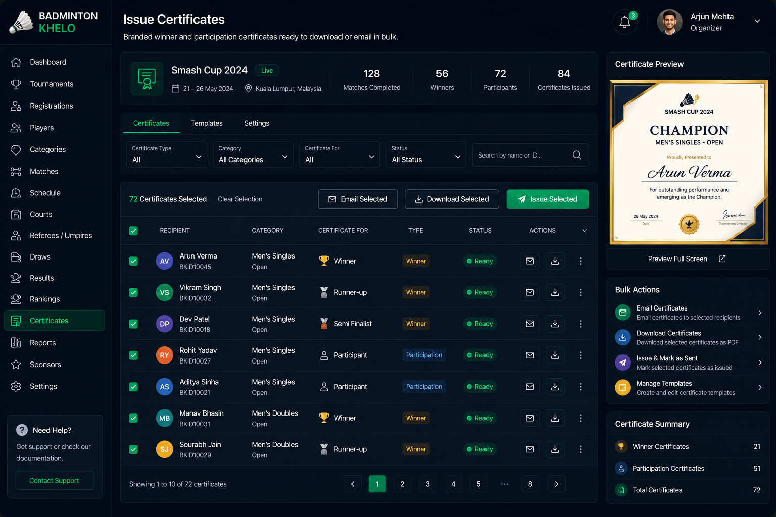 Issue Certificates