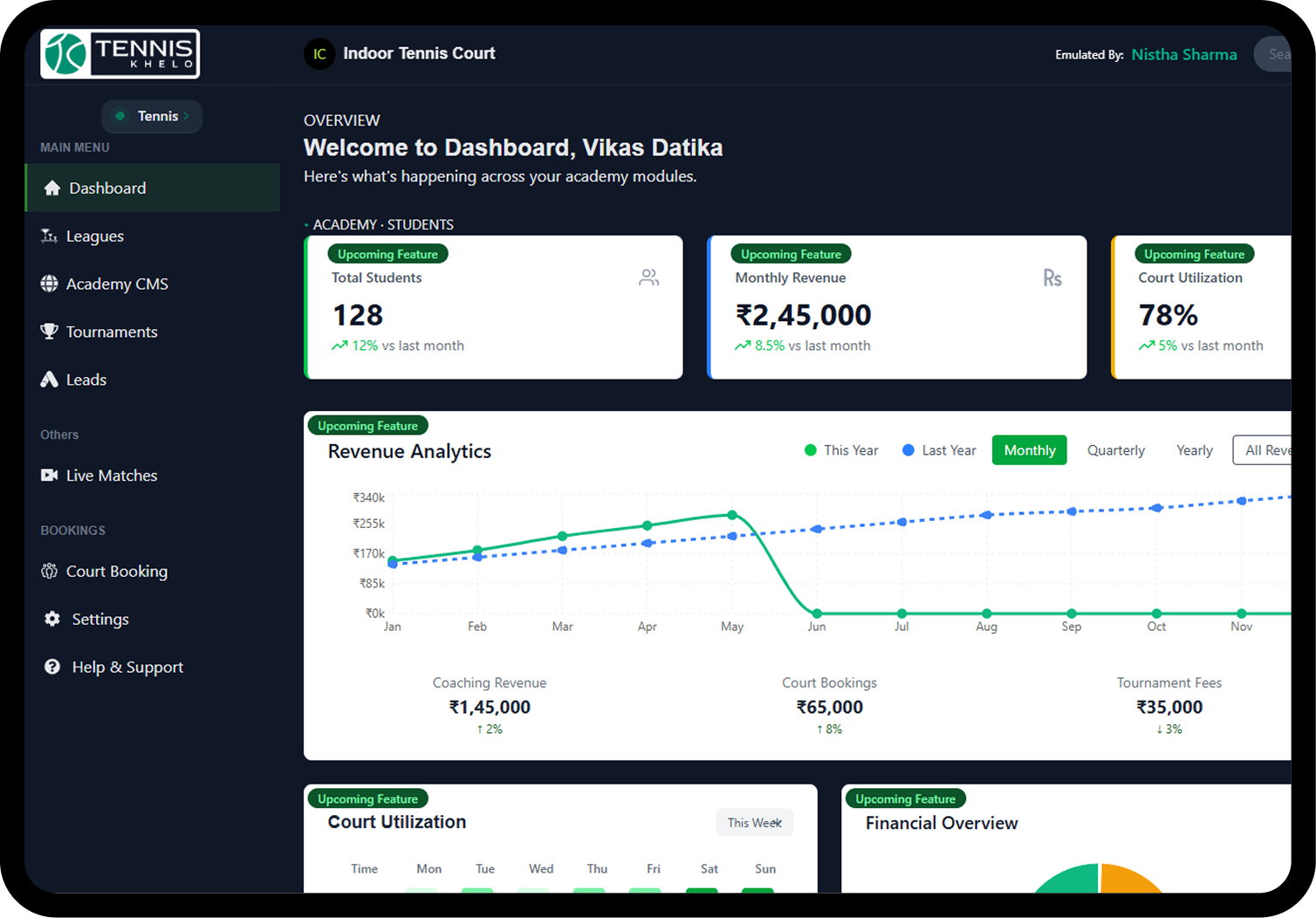 Live scoring dashboard